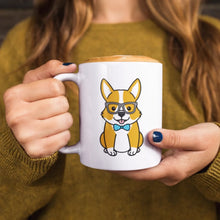 Load image into Gallery viewer, Hipster Corgi with Glasses Mug