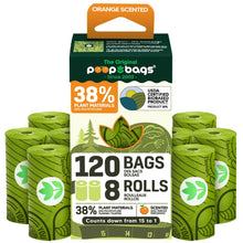 Load image into Gallery viewer, The Original Poop Bags Orange Scented USDA Biobased Rolls
