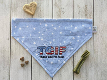 Load image into Gallery viewer, Embroidered Print - Traditional Tie-Around Dog Bandana
