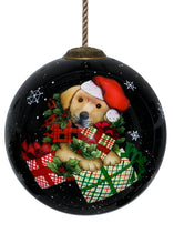 Load image into Gallery viewer, Christmas Dog Hand Painted Glass Ornament

