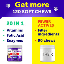 Load image into Gallery viewer, Dog Multivitamin Chewable With Glucosamine 20 In 1 Dog Vitamins And Supplements Senior &amp; Puppy Multivitamin For Dogs Pet Joint Support Health Immunity Mobility Gut Skin 120 Chews
