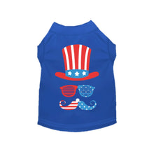 Load image into Gallery viewer, Uncle Sam Style Tee Blue Patriotic Dog Shirt
