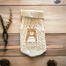 Load image into Gallery viewer, Antler Bear Knit Sweater- Dog Sweater
