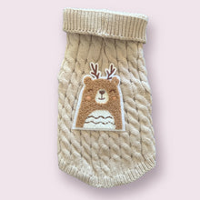 Load image into Gallery viewer, Antler Bear Knit Sweater- Dog Sweater
