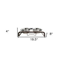 Load image into Gallery viewer, Rustic Elevated 32oz Two Bowl Dog Feeding Station
