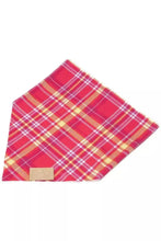 Load image into Gallery viewer, Wine Plaid Dog Bandana
