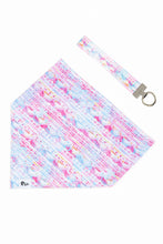 Load image into Gallery viewer, Pink and Blue Tribal Dog Bandana &amp; Matching Keychain
