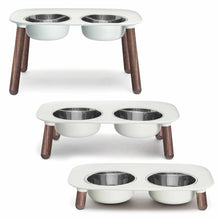 Load image into Gallery viewer, Messy Mutts Adjustable Elevated Double Feeder with Stainless Bowls

