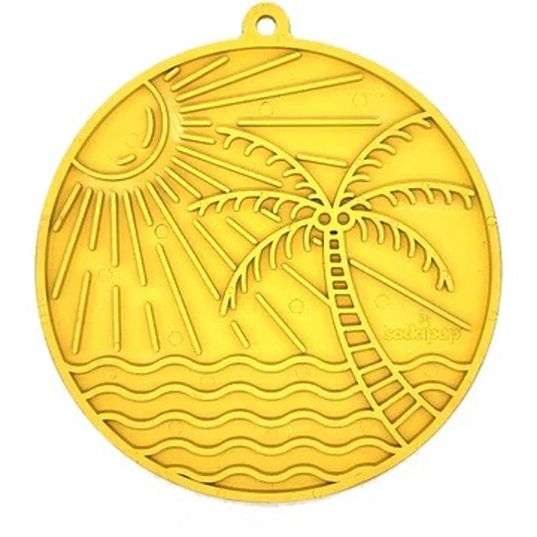 SodaPup eMat Enrichment Lick Mat Sun n Sea with Suction Cups Yellow 8