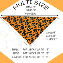 Load image into Gallery viewer, Halloween Dog Bandanas Pumpkin And Spider Web Bibs Triangle Reversible Fall Pet Scarf Premium Durable Fabric Adjustable Fit
