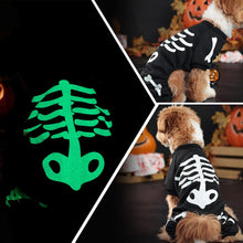 Load image into Gallery viewer, Halloween Dog Costumes For Small Dog Glow In The Dark Skeleton Pet Jumpsuit Skull Puppy Pajamas Breathable Stretchy Halloween Holiday Cosplay Party Apparel
