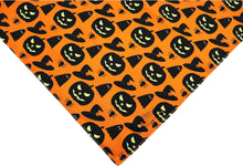 Load image into Gallery viewer, Halloween Dog Bandanas Pumpkin And Spider Web Bibs Triangle Reversible Fall Pet Scarf Premium Durable Fabric Adjustable Fit
