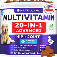 Load image into Gallery viewer, Dog Multivitamin Chewable With Glucosamine 20 In 1 Dog Vitamins And Supplements Senior &amp; Puppy Multivitamin For Dogs Pet Joint Support Health Immunity Mobility Gut Skin 120 Chews
