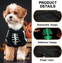 Load image into Gallery viewer, Halloween Dog Costumes For Small Dog Glow In The Dark Skeleton Pet Jumpsuit Skull Puppy Pajamas Breathable Stretchy Halloween Holiday Cosplay Party Apparel
